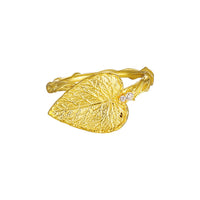 Fashion Party Big Leaf 925 Sterling Silver Adjustable Twisted Ring - KIAHMILLA