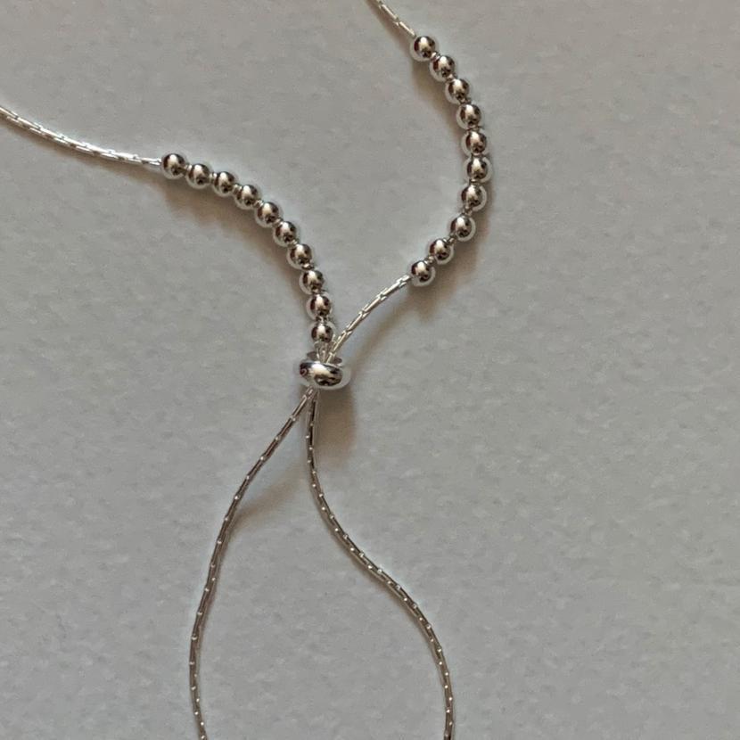 Fashion Round Beads Adjustable Tassels 925 Sterling Silver Necklace - KIAHMILLA
