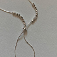 Fashion Round Beads Adjustable Tassels 925 Sterling Silver Necklace - KIAHMILLA