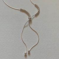 Fashion Round Beads Adjustable Tassels 925 Sterling Silver Necklace - KIAHMILLA