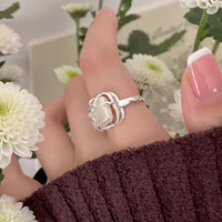 Fashion Square Natural Baroque Pearl 925 Sterling Silver Adjustable Ring - KIAHMILLA