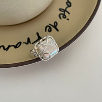 Fashion Square Natural Baroque Pearl 925 Sterling Silver Adjustable Ring - KIAHMILLA