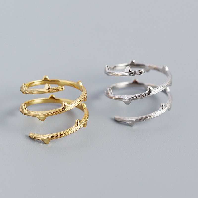 Fashion Triple Layers Branch 925 Sterling Silver Adjustable Ring - KIAHMILLA
