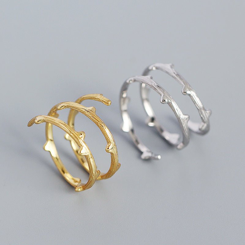 Fashion Triple Layers Branch 925 Sterling Silver Adjustable Ring - KIAHMILLA