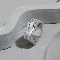Fashion Triple Lines Wide 925 Sterling Silver Adjustable Ring - KIAHMILLA