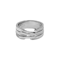 Fashion Triple Lines Wide 925 Sterling Silver Adjustable Ring - KIAHMILLA