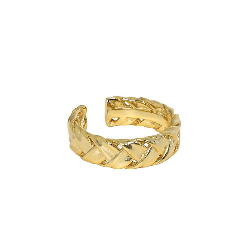 Fashion Twist Knitting 925 Sterling Silver Adjustable Ring - KIAHMILLA