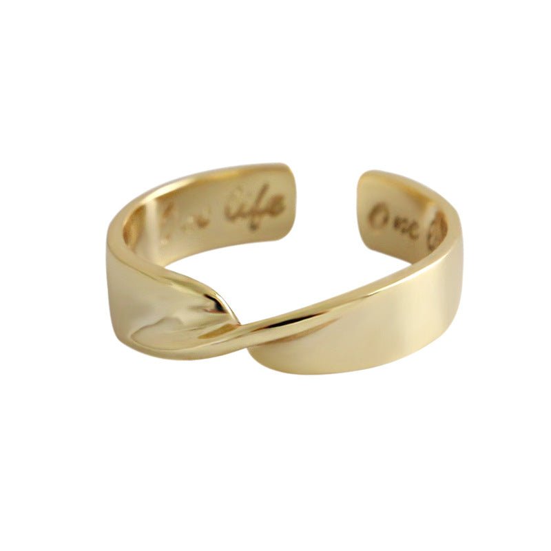 Fashion Twisted Cross 925 Sterling Silver Adjustable Ring - KIAHMILLA