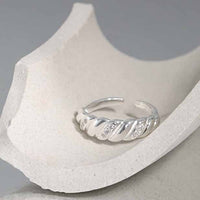 Fashion Twisted CZ 925 Sterling Silver Adjustable Ring - KIAHMILLA
