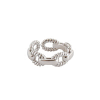 Fashion Twisted Hollow Chain 925 Sterling Silver Adjustable Ring - KIAHMILLA
