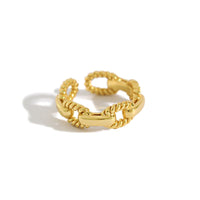 Fashion Twisted Hollow Chain 925 Sterling Silver Adjustable Ring - KIAHMILLA