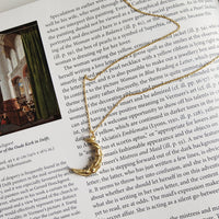 Fashion Wave Crescent Moon 925 Sterling Silver Necklace - KIAHMILLA