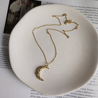 Fashion Wave Crescent Moon 925 Sterling Silver Necklace - KIAHMILLA
