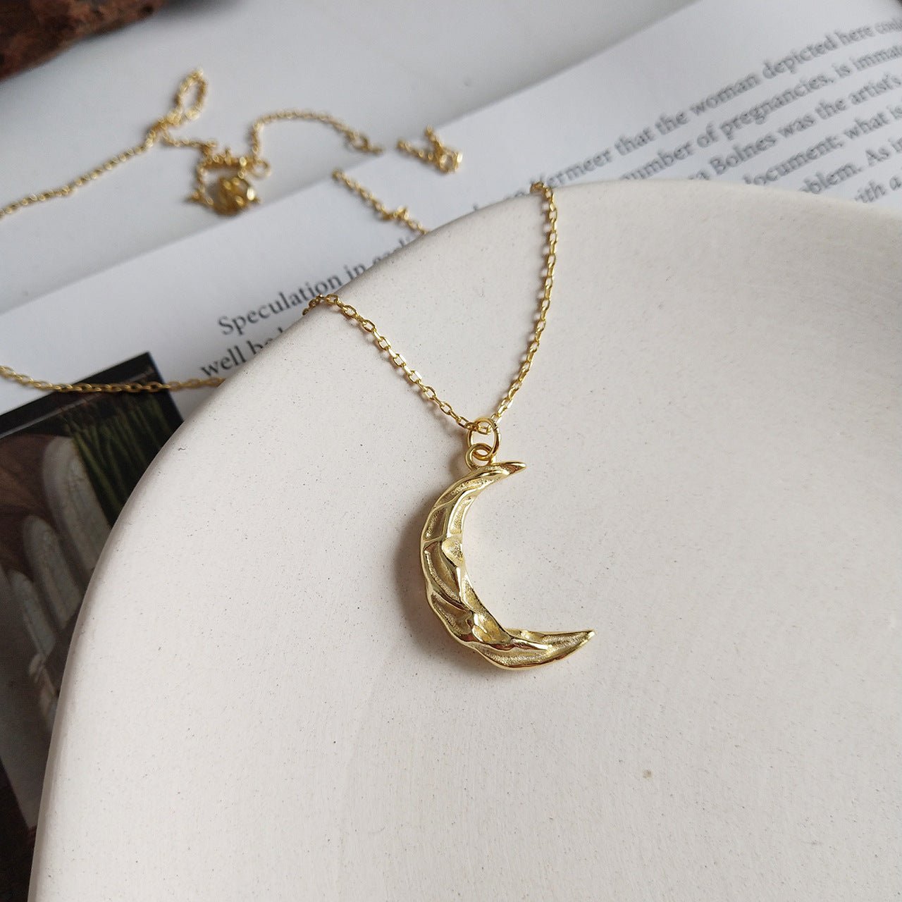 Fashion Wave Crescent Moon 925 Sterling Silver Necklace - KIAHMILLA