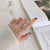 Fashion Wheat Twisted Pattern 925 Sterling Silver Adjustable Ring - KIAHMILLA