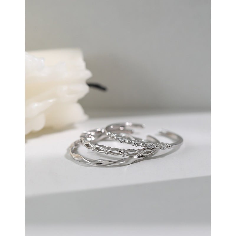Fashion Yellow Stackable Chick 925 Sterling Silver Adjustable Ring Set - KIAHMILLA