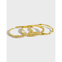 Fashion Yellow Stackable Chick 925 Sterling Silver Adjustable Ring Set - KIAHMILLA