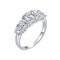 Five Stone Gradient Round Moissanite 925 Sterling Silver Ring - KIAHMILLA