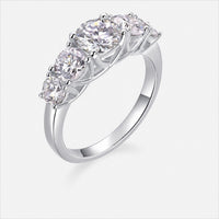 Five Stone Gradient Round Moissanite 925 Sterling Silver Ring - KIAHMILLA