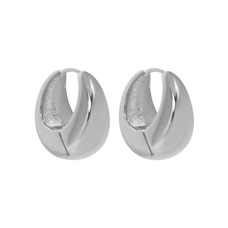 French retro cool and niche design, simple and versatile temperament, curved S925 sterling silver earrings and earrings - KIAHMILLA