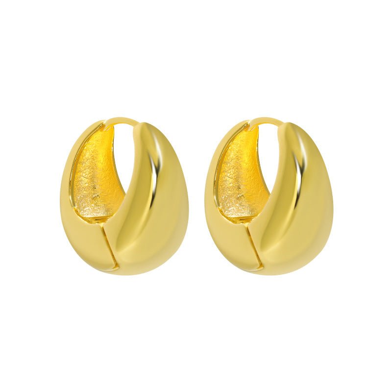 French retro cool and niche design, simple and versatile temperament, curved S925 sterling silver earrings and earrings - KIAHMILLA