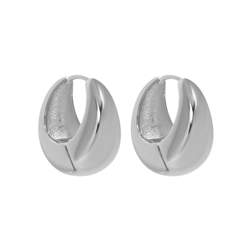 French retro cool and niche design, simple and versatile temperament, curved S925 sterling silver earrings and earrings - KIAHMILLA