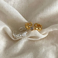 Friend's Heart in Heart CZ 925 Sterling Silver Adjustable Ring - KIAHMILLA