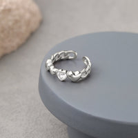 Friend's Heart in Heart CZ 925 Sterling Silver Adjustable Ring - KIAHMILLA
