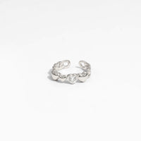 Friend's Heart in Heart CZ 925 Sterling Silver Adjustable Ring - KIAHMILLA