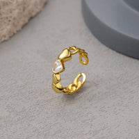 Friend's Heart in Heart CZ 925 Sterling Silver Adjustable Ring - KIAHMILLA