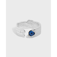 Friend's Irregular Round CZ 925 Sterling Silver Adjustable Ring - KIAHMILLA