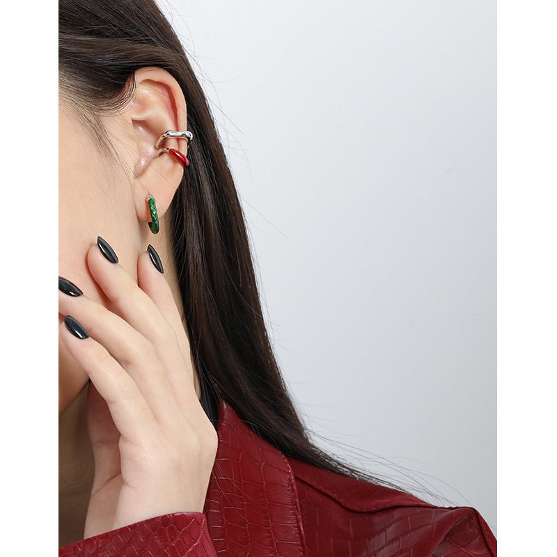 Geometric Design 925 Sterling Silver Ear Cuff - KIAHMILLA