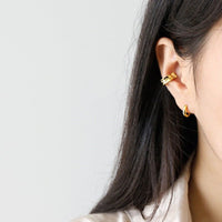 Geometric Design 925 Sterling Silver Minimalist Style Elegant Fashion Jewelry Adjustable Ear Cuff Earrings (Single) - KIAHMILLA
