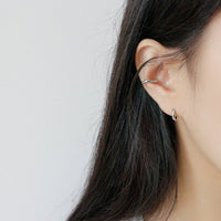Geometric Design Textured 925 Sterling Silver Adjustable Ear Cuffs (Single) - KIAHMILLA