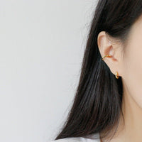Geometric Design Textured 925 Sterling Silver Adjustable Ear Cuffs (Single) - KIAHMILLA