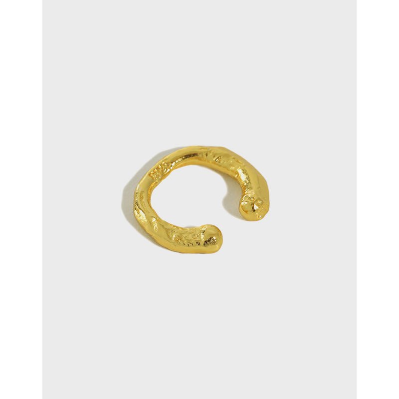 Geometric Design Textured 925 Sterling Silver Adjustable Ear Cuffs (Single) - KIAHMILLA