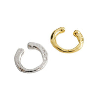 Geometric Design Textured 925 Sterling Silver Adjustable Ear Cuffs (Single) - KIAHMILLA