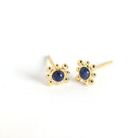Geometry Blue Natural Lpis Lazuli Sun 925 Sterling Silver Stud Earrings - KIAHMILLA