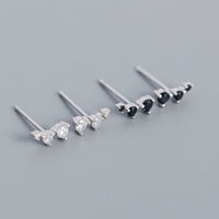 Geometry CZ Lines 925 Sterling Silver Stud Earrings - KIAHMILLA