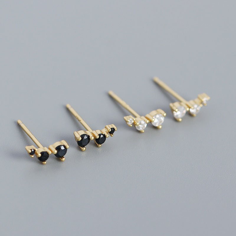 Geometry CZ Lines 925 Sterling Silver Stud Earrings - KIAHMILLA