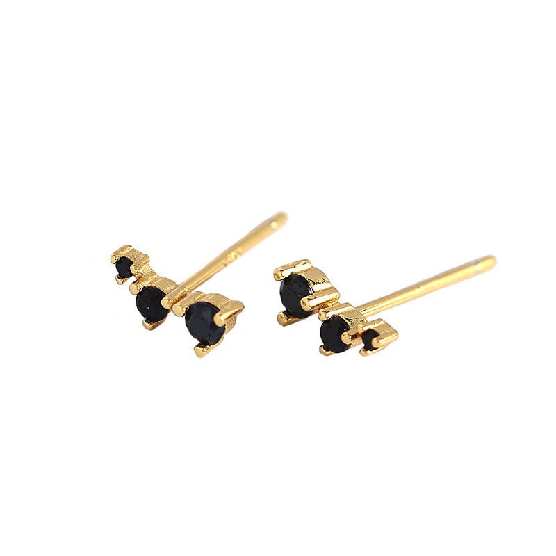 Geometry CZ Lines 925 Sterling Silver Stud Earrings - KIAHMILLA