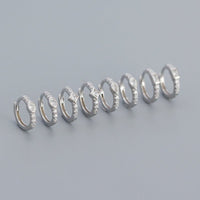 Geometry CZ Square Oval 925 Sterling Silver Huggie Hoop Earrings - KIAHMILLA