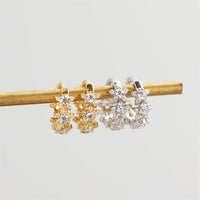 Geometry CZ Stars 925 Sterling Silver Huggie Hoop Earrings - KIAHMILLA