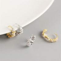 Geometry CZ Stars 925 Sterling Silver Huggie Hoop Earrings - KIAHMILLA