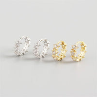 Geometry CZ Stars 925 Sterling Silver Huggie Hoop Earrings - KIAHMILLA