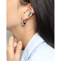 Geometry Ellipse 925 Sterling Silver Non-Pierced Earring(Single) - KIAHMILLA