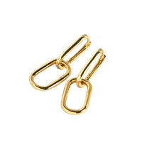 Geometry Hollow Ellipse Chain 925 Sterling Silver Hoop Earrings - KIAHMILLA