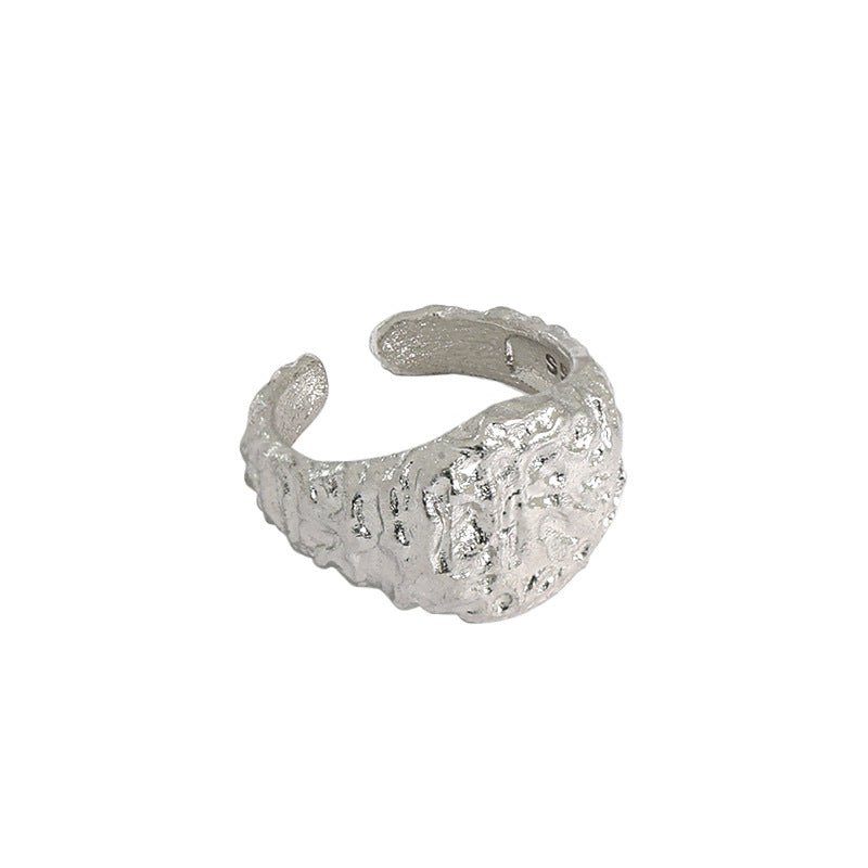 Geometry Irregular Beat Pattern 925 Sterling Silver Adjustable Ring - KIAHMILLA