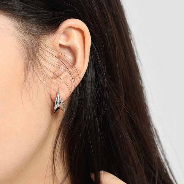 Geometry Irregular Circle 925 Sterling Silver Hoop Earrings - KIAHMILLA