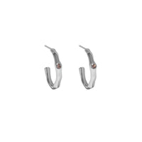 Geometry Irregular CZ Circle Simple 925 Sterling Silver Hoop Earrings - KIAHMILLA